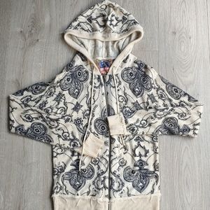 L.A.M.B. 100% Cashmere Sweater Zip Front Hoodie Vintage EUC size Medium